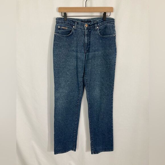 Vintage Valentino Jeans Women’s 31 Blue Denim Stone Wash Straight Leg Designer - Picture 2 of 13